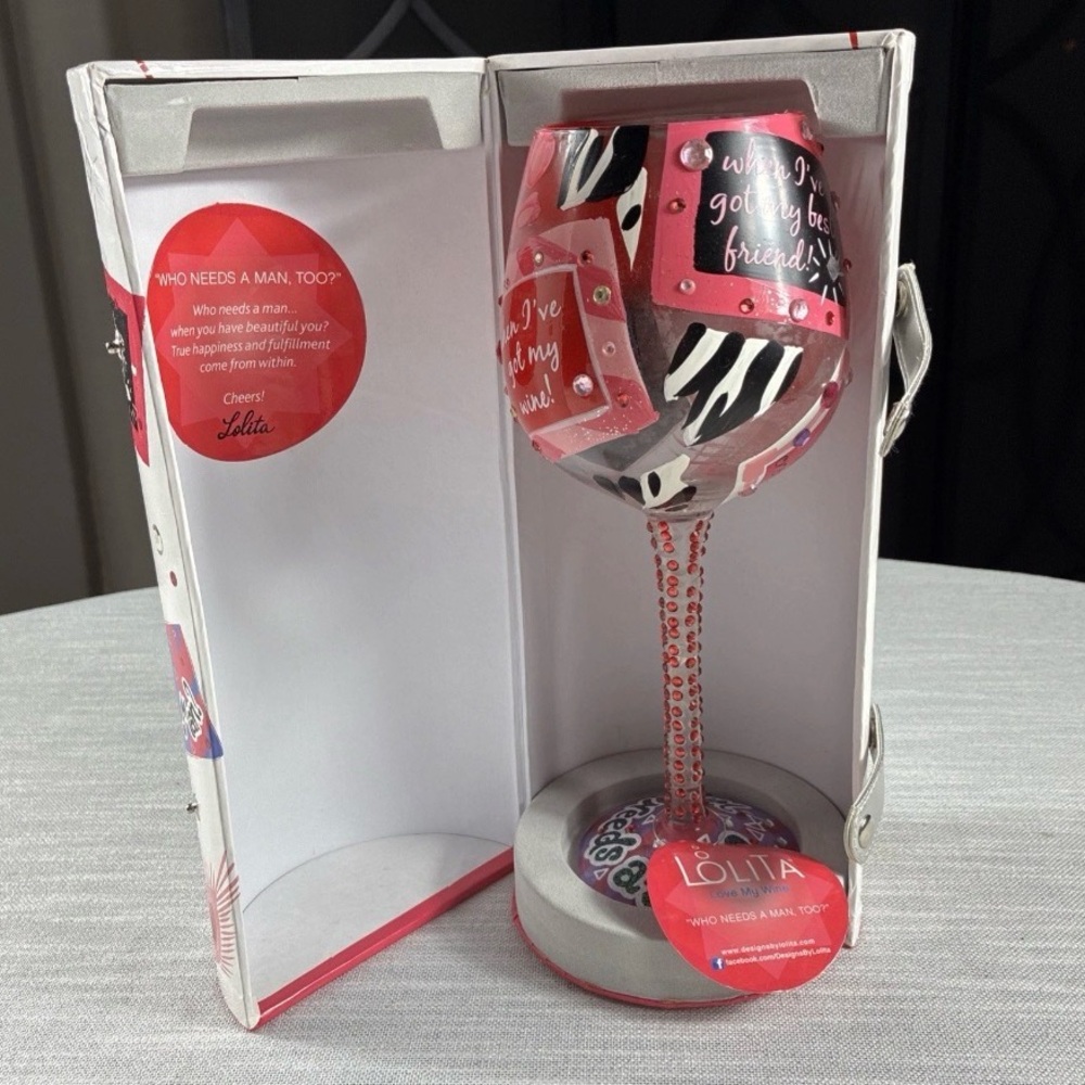 Lolita NEW 22oz Bling Glass WHO NEEDS A MAN TOO? Best Friend Divorce Break  Up